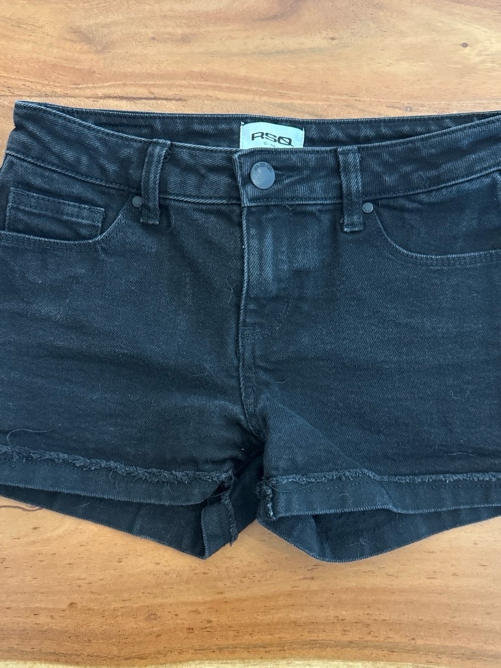 RSQ Black Girls' Denim Cutoff Shorts